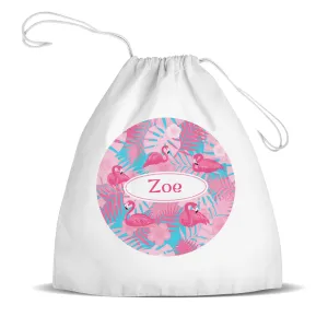 Flamingos Premium Drawstring Bag