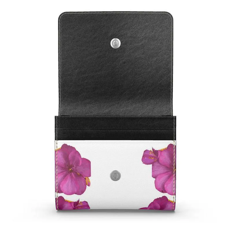 Floral Abstraction Harmony Collection Small Leather Foldover Purse