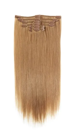 Full Head | Clip in Hair Extensions | 16 Inch | Honey Blonde (14)
