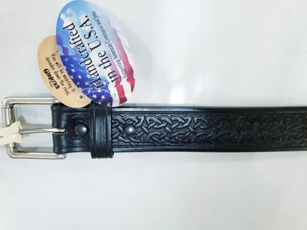 Gingerich Belts Heavy Duty Celtic Design Mens Style Style 203-04