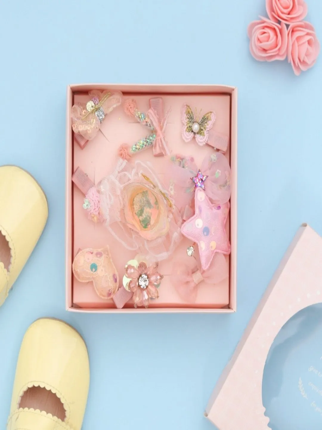 Girls' Enchanting Pink Hair Clips Set
