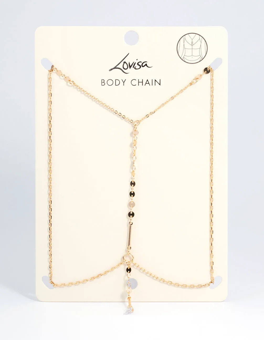 Gold Cubic Zirconia Body Chain