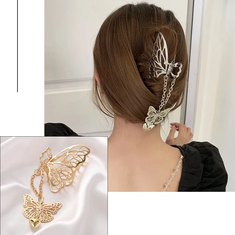 Golden Butterfly Claw- Vintage Hairpin