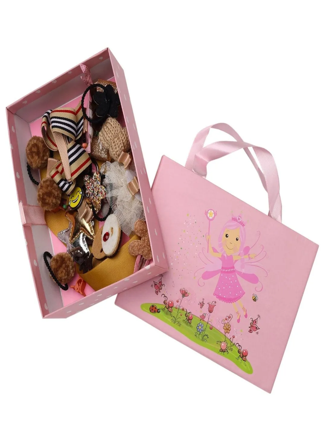 Golden Hair Accessory Set for Girls - Clips Bands & Belt