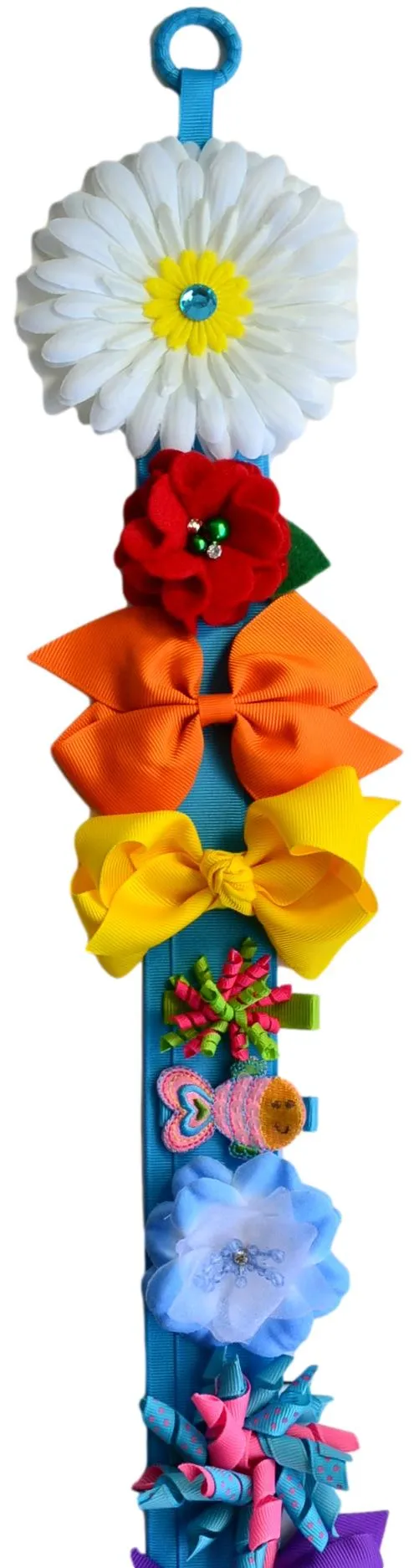 Hair Bow and Headband Storage Deluxe Organizer with 4 Inch Gerbera Daisy