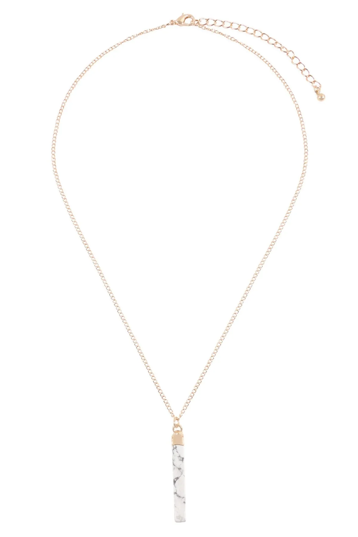 Hdn3120 - Bar Stone Pendant Necklace