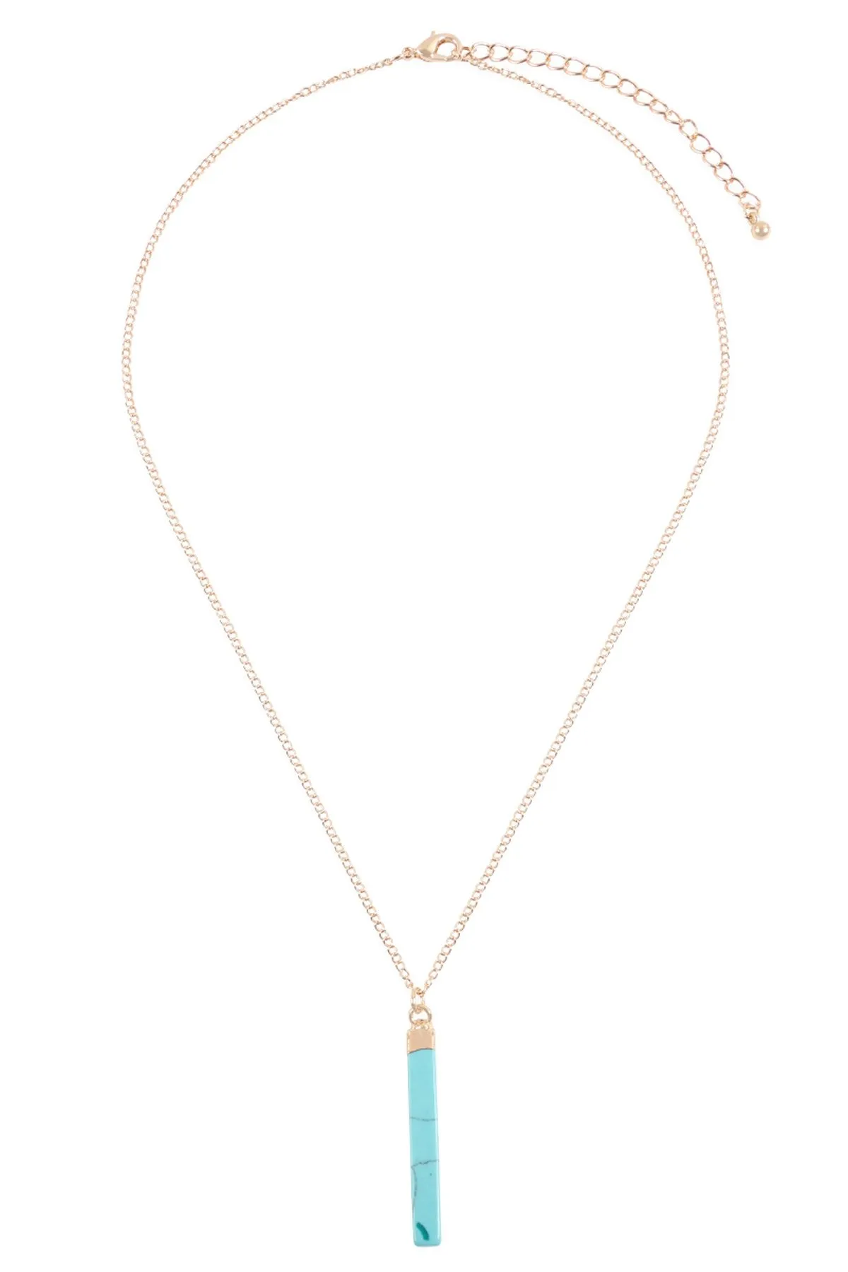 Hdn3120 - Bar Stone Pendant Necklace