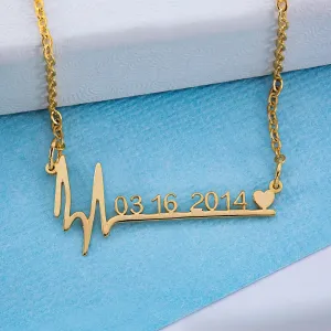 Heartbeat Date Necklace