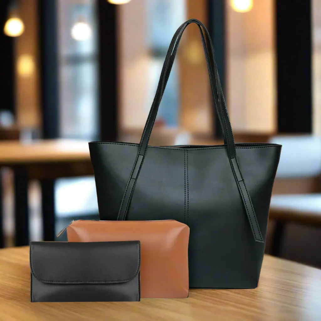 Hobo Tote Black  3 piece