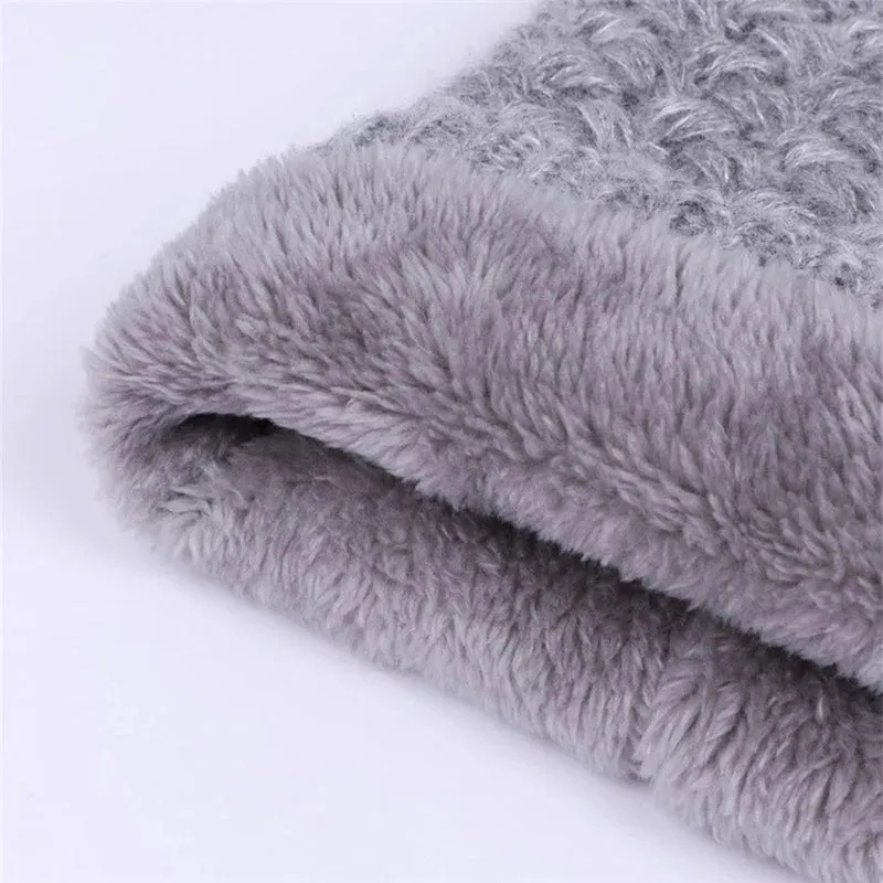 Hot Scarf Neck Set For Men And Women Couple Winter Thickened Warm Cervical Spine Protection Single Circle Wool Scarf Outdoor