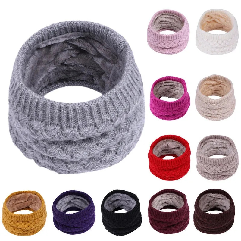 Hot Scarf Neck Set For Men And Women Couple Winter Thickened Warm Cervical Spine Protection Single Circle Wool Scarf Outdoor