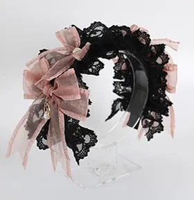 Jirai Kei Black Pink Headband Hat Hair Accessories