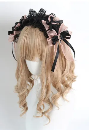 Jirai Kei Black Pink Headband Hat Hair Accessories