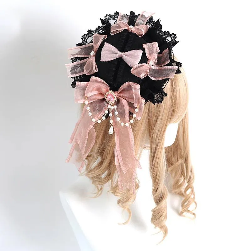 Jirai Kei Black Pink Headband Hat Hair Accessories