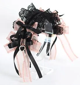 Jirai Kei Black Pink Headband Hat Hair Accessories