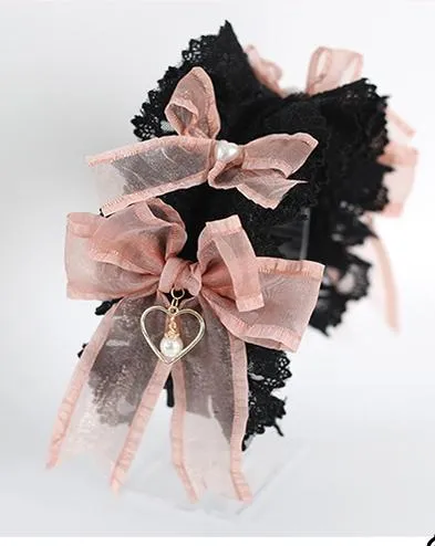 Jirai Kei Black Pink Headband Hat Hair Accessories