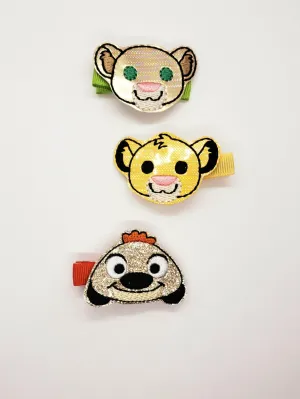 Jungle Friends Hair Clip Set