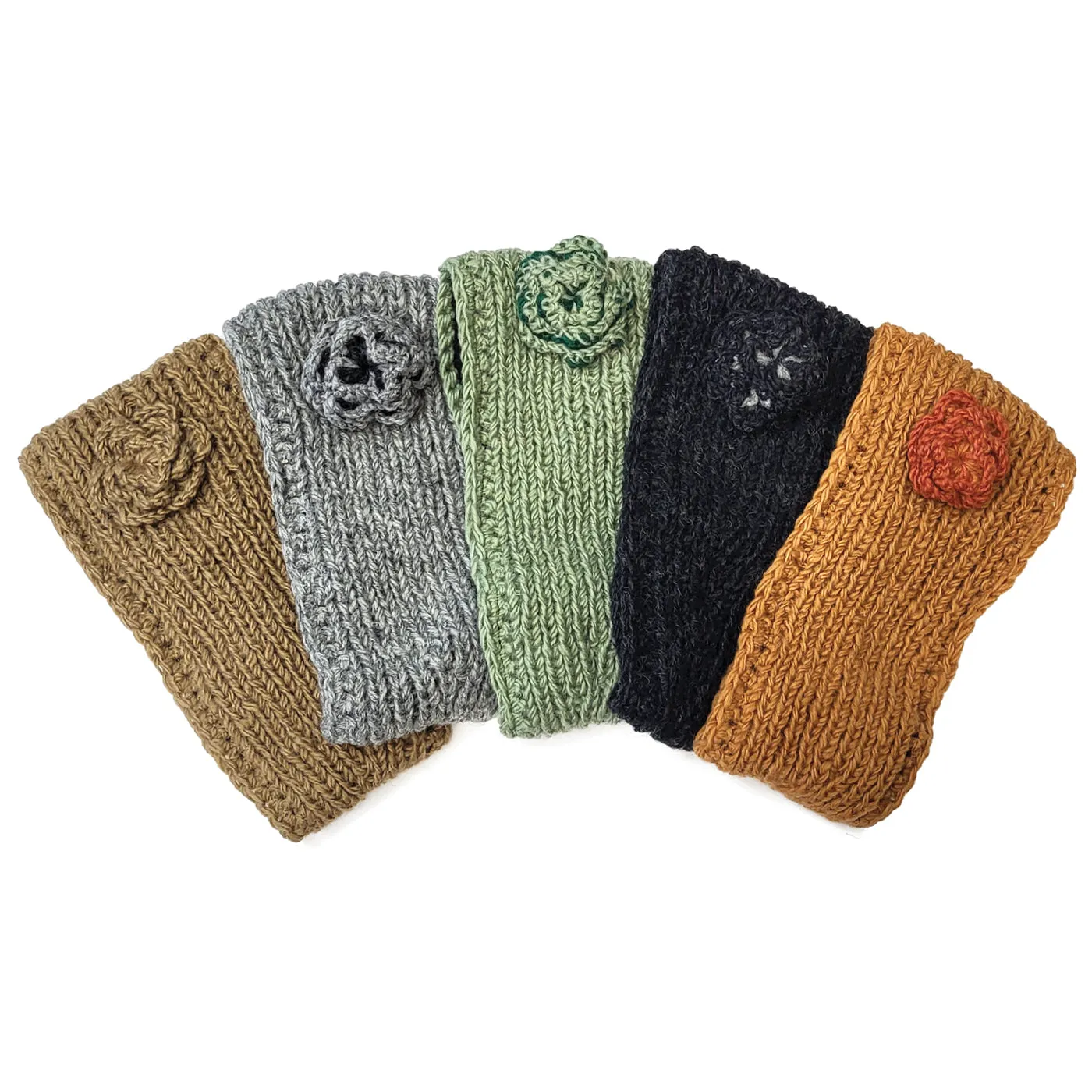 Knitted Headband With Flower