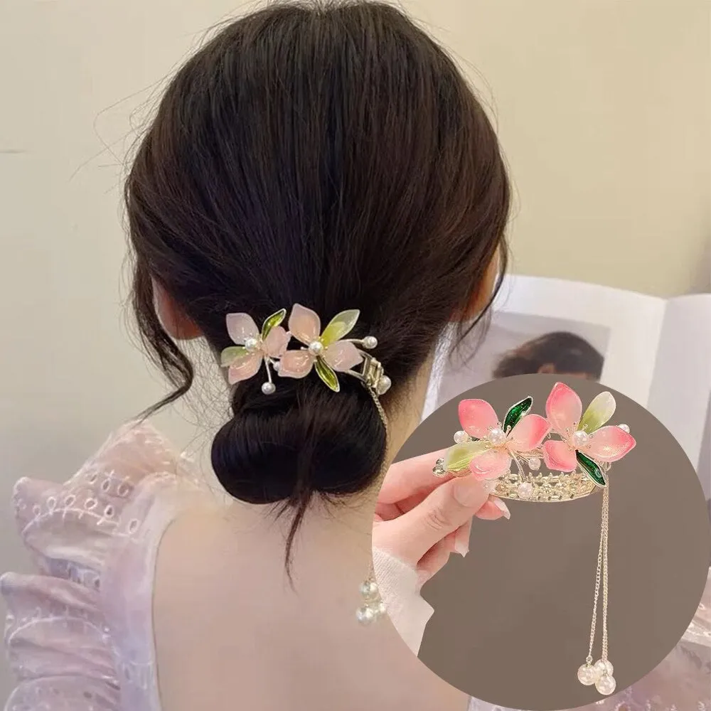 Korean Pearl Tassel Hair Claw