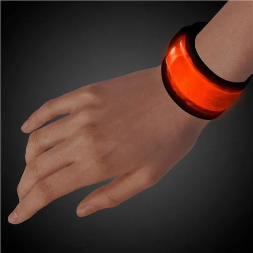 LED Light Up Orange Slap Bracelet
