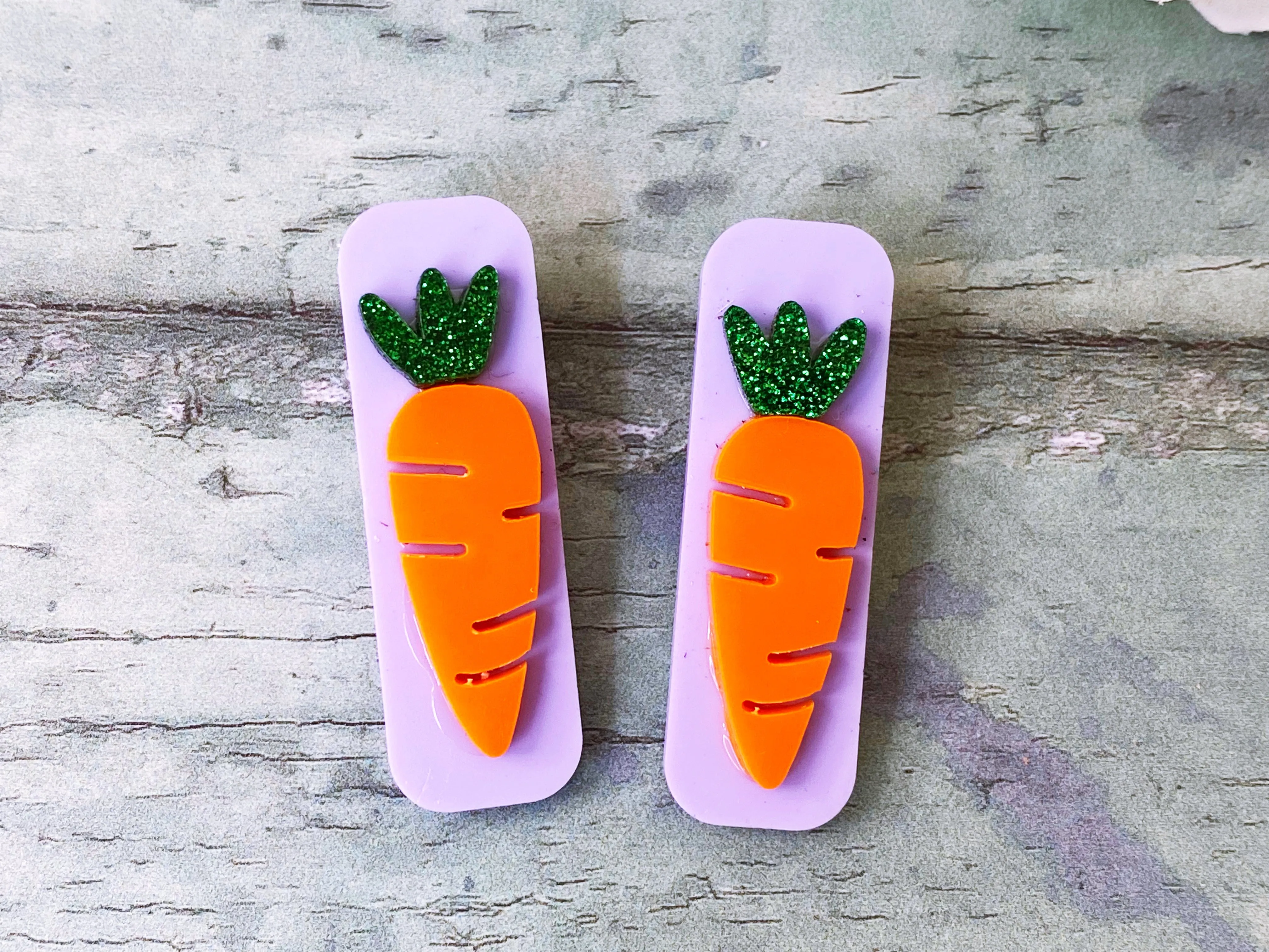 Little Carrot Crocodile Hair Clips