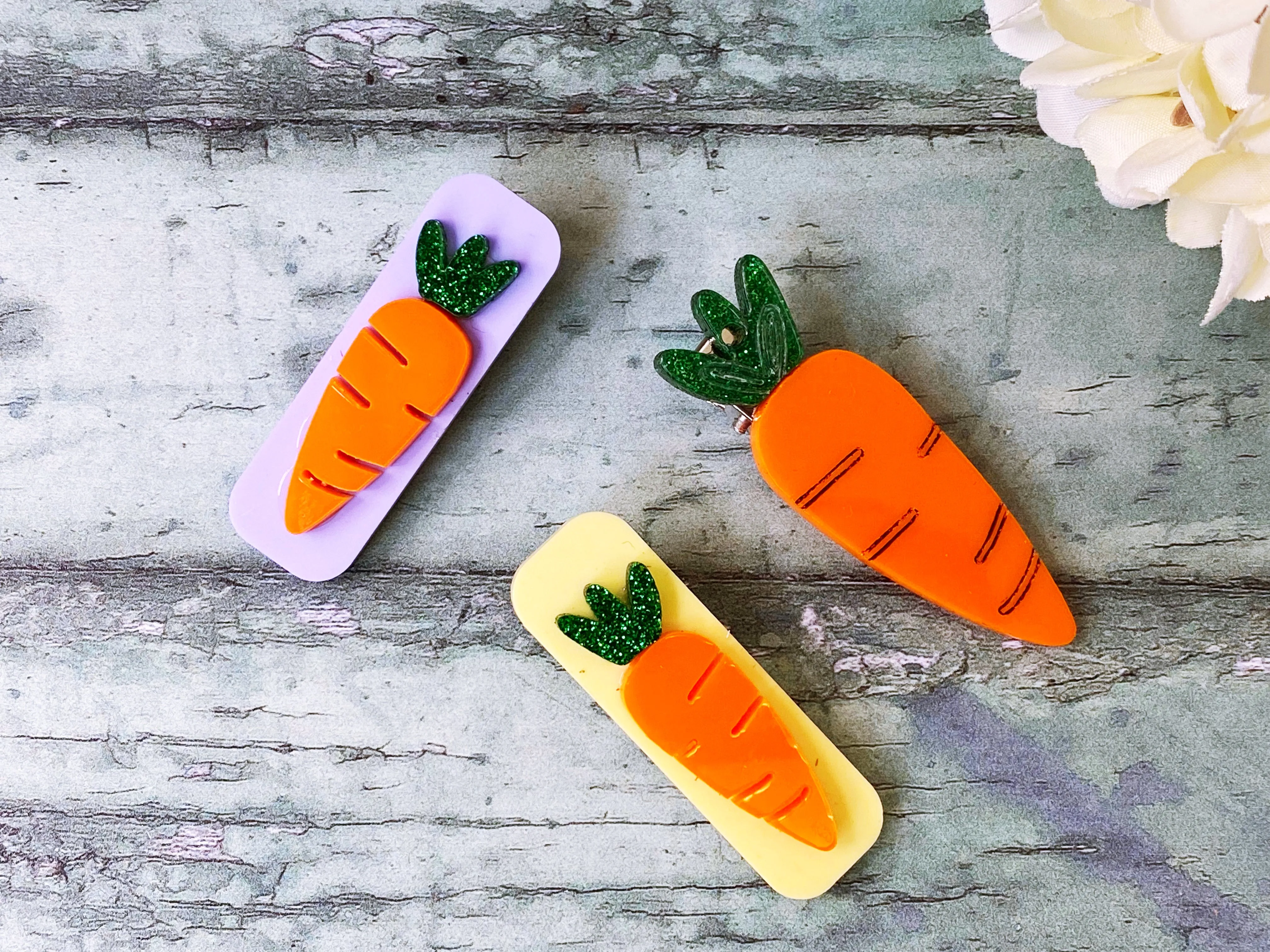 Little Carrot Crocodile Hair Clips