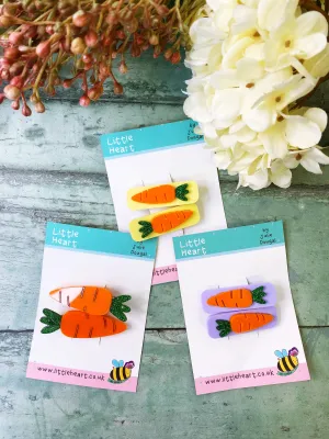 Little Carrot Crocodile Hair Clips