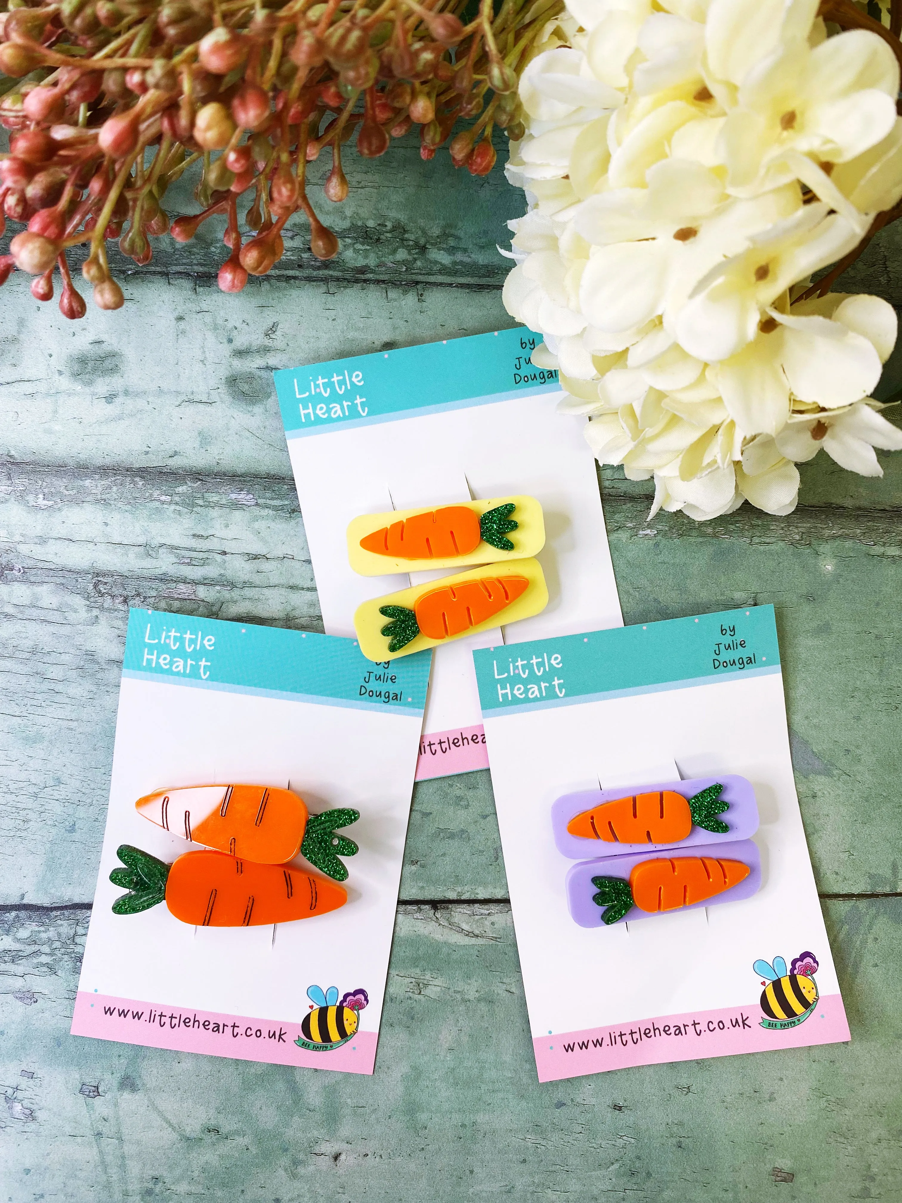 Little Carrot Crocodile Hair Clips