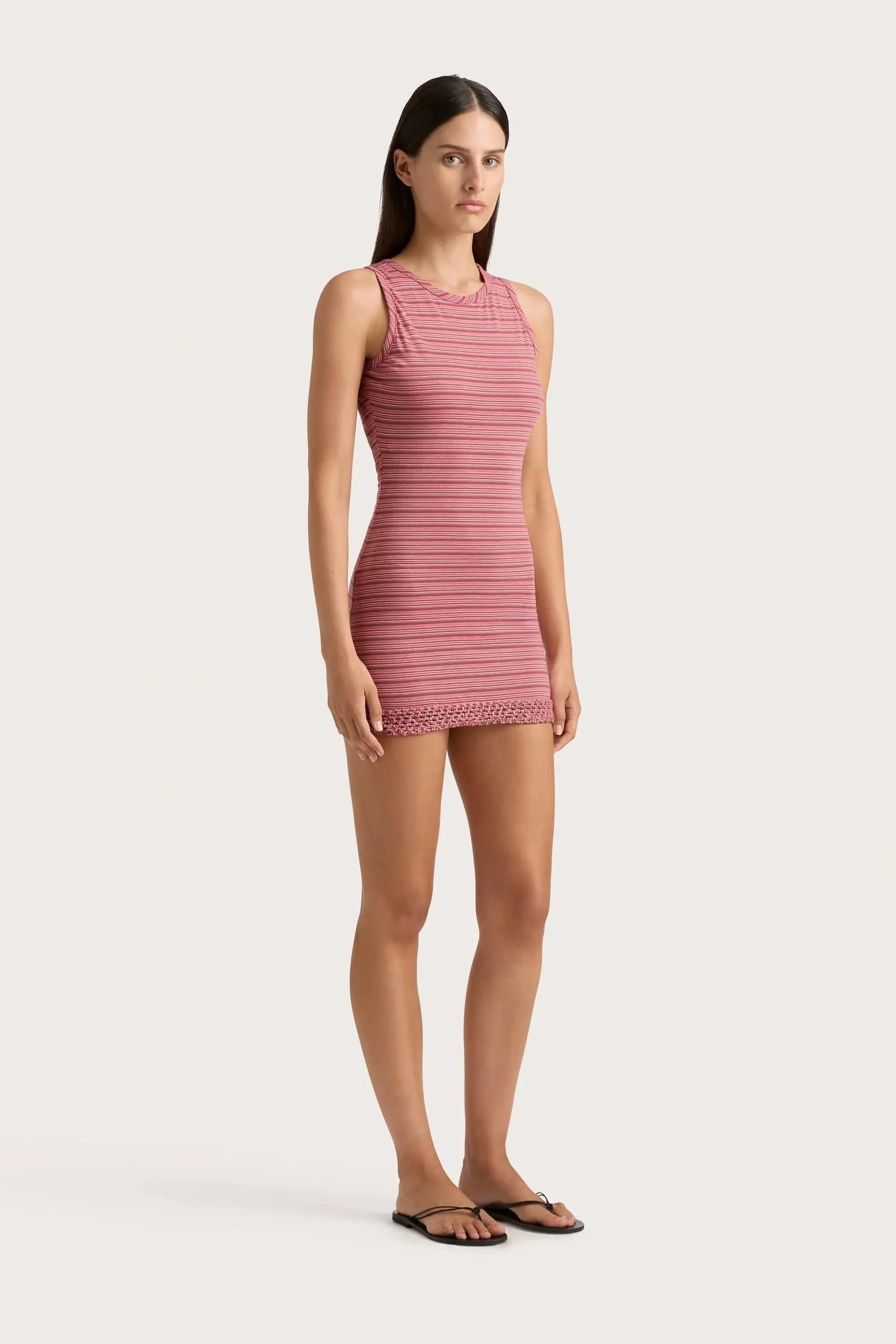 Maceio Mini Dress Vermillion Stripe - Final Sale