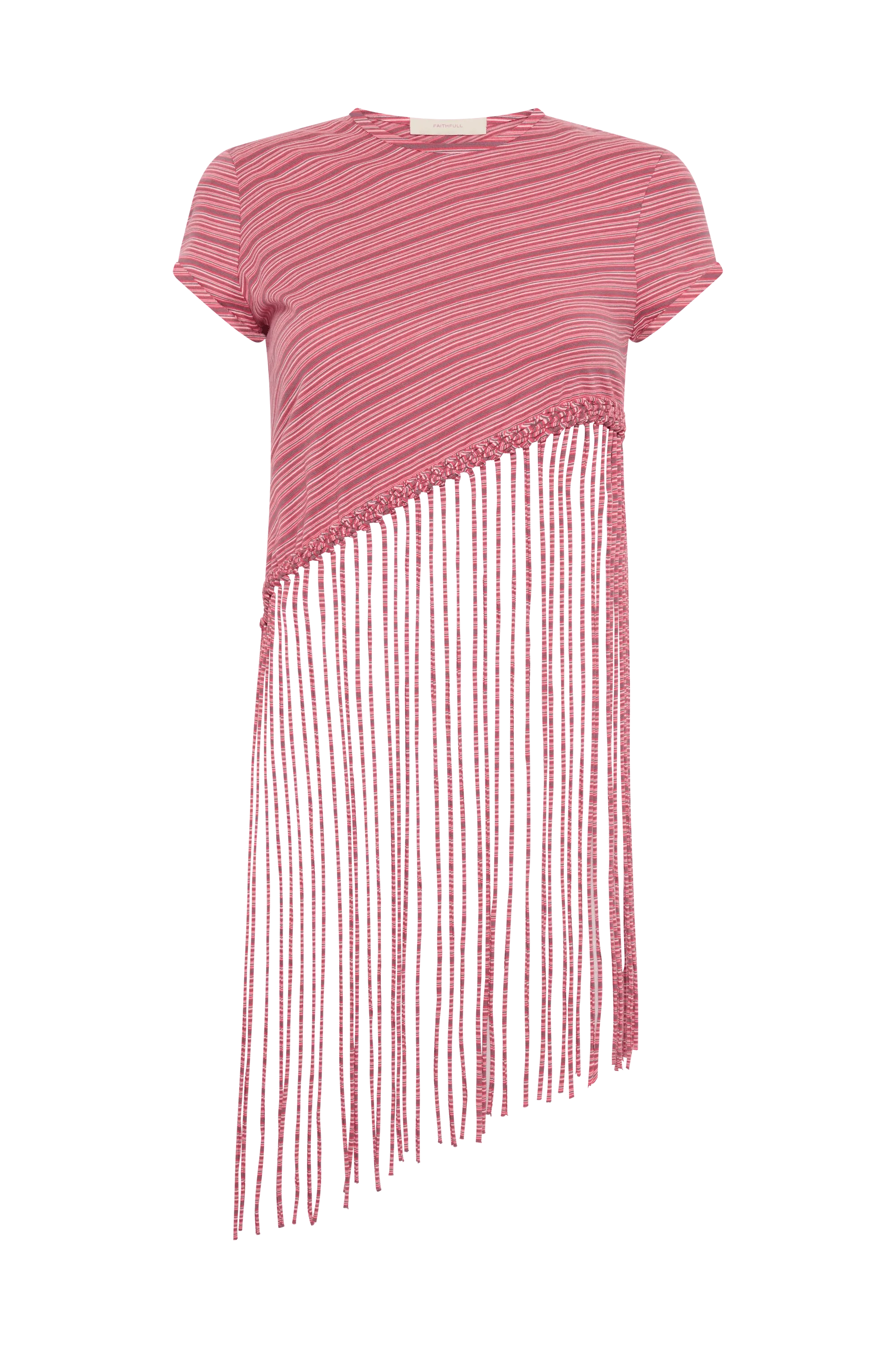 Maceio T-Shirt Vermillion Stripe - Final Sale
