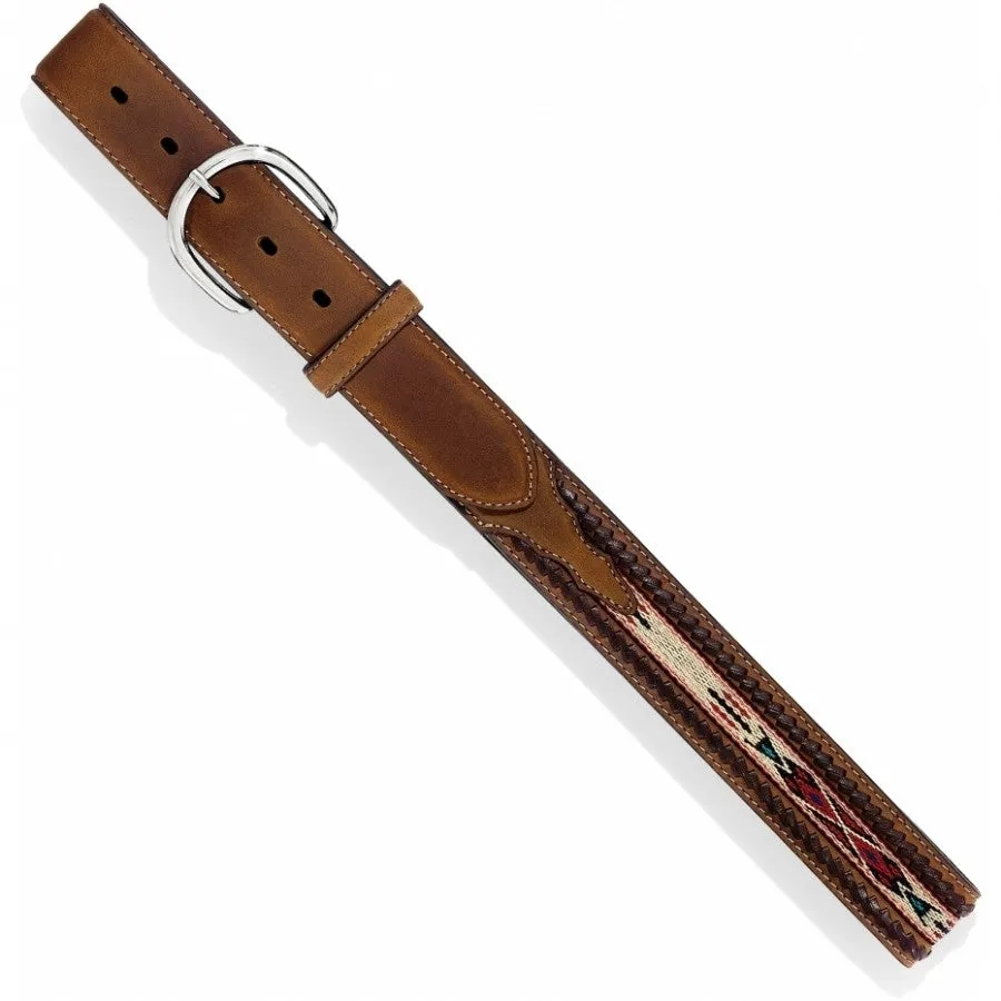 Men's Brown Lace Edge Ribbon Belt By Tony Lama 5A109