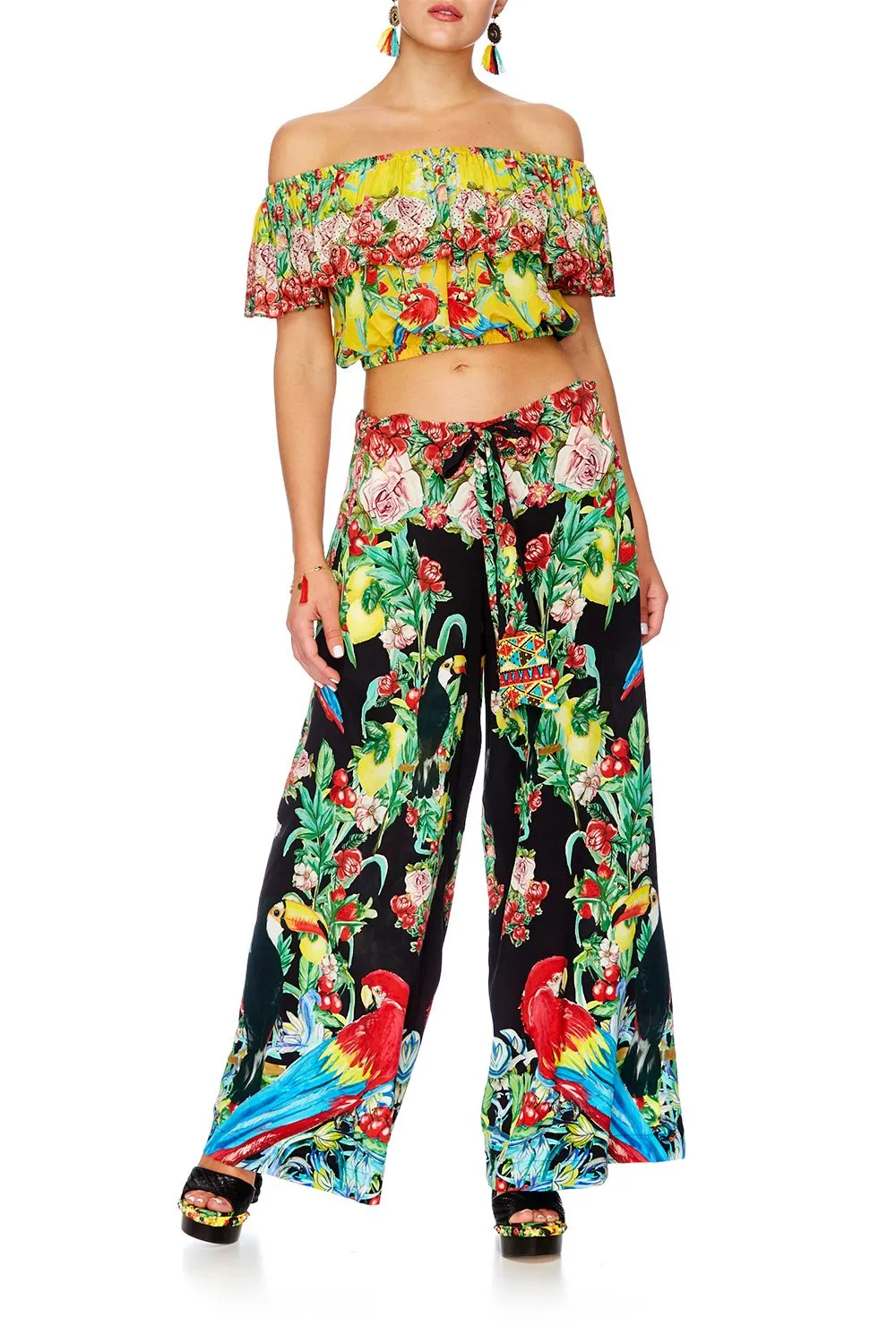 MIDRIFF FRILL TOP LOVE BIRD