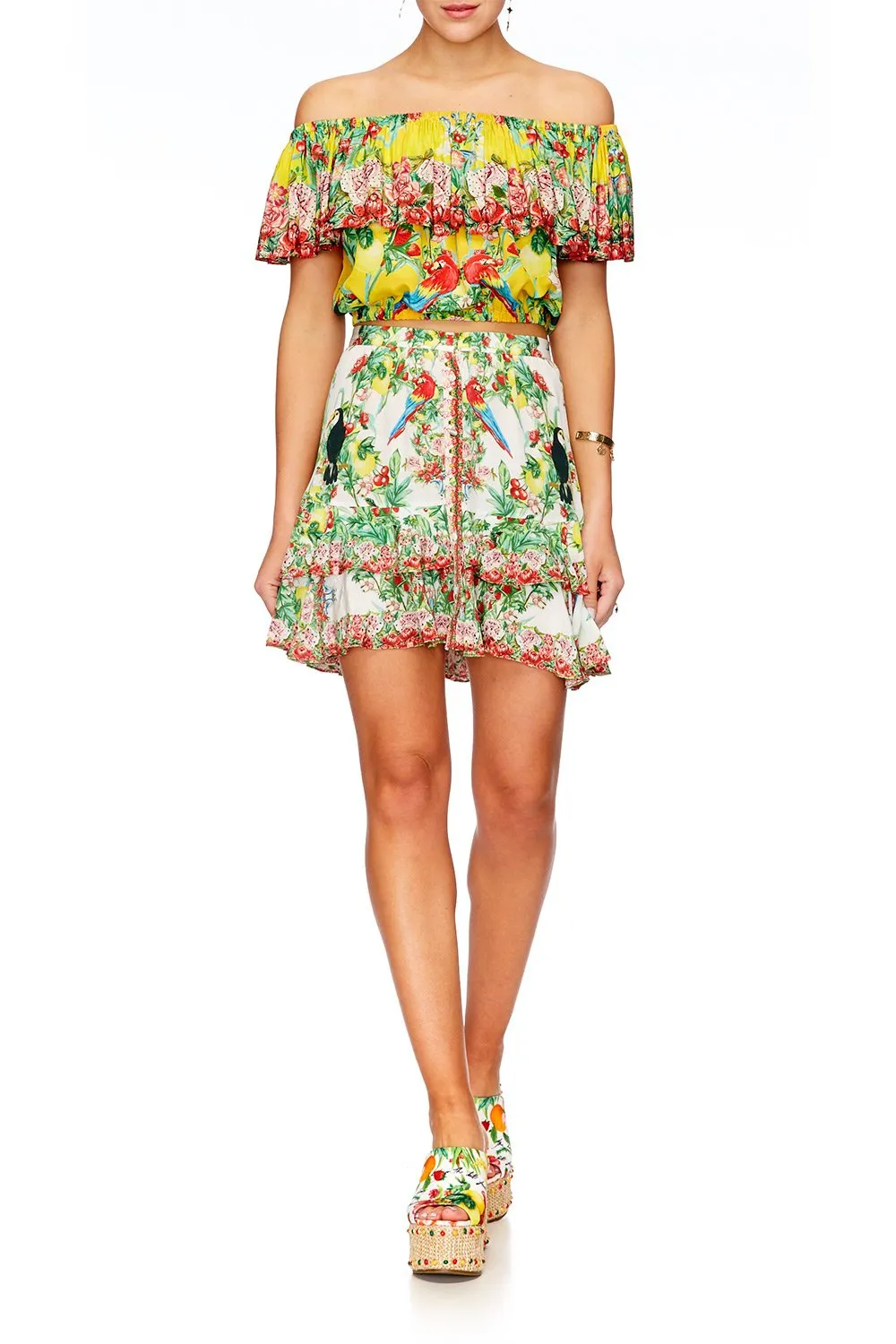 MIDRIFF FRILL TOP LOVE BIRD