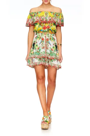 MIDRIFF FRILL TOP LOVE BIRD