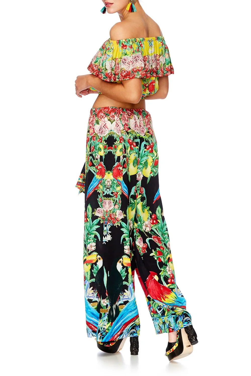 MIDRIFF FRILL TOP LOVE BIRD