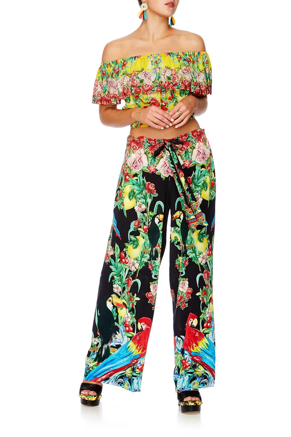 MIDRIFF FRILL TOP LOVE BIRD