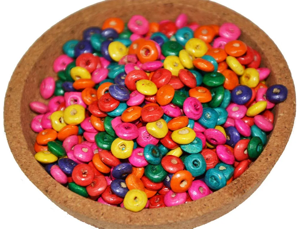 Multicolour Assorted Doughnut Wooden Beads