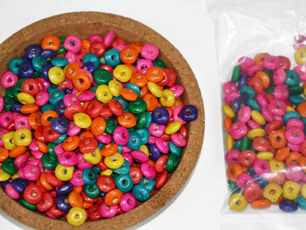 Multicolour Assorted Doughnut Wooden Beads