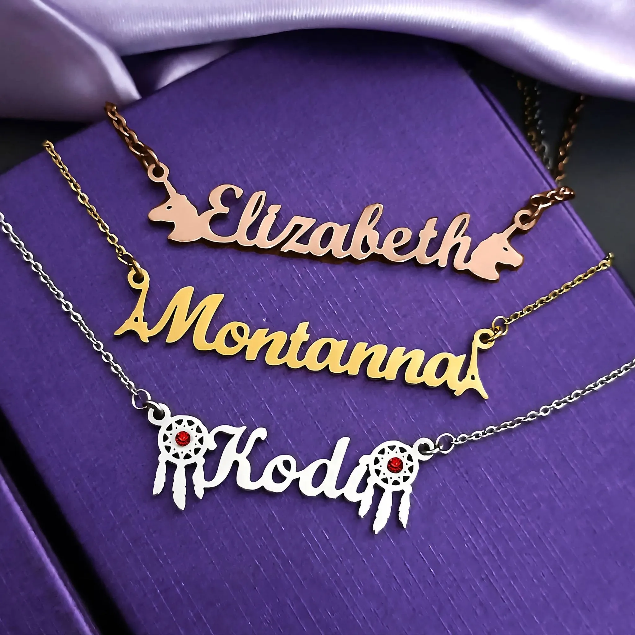 Name Necklace (Birthstones & Ornaments Optional)