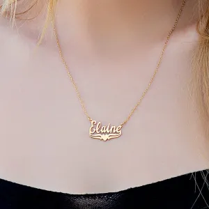 Name Necklace with Lower Tails & Heart Alexandra