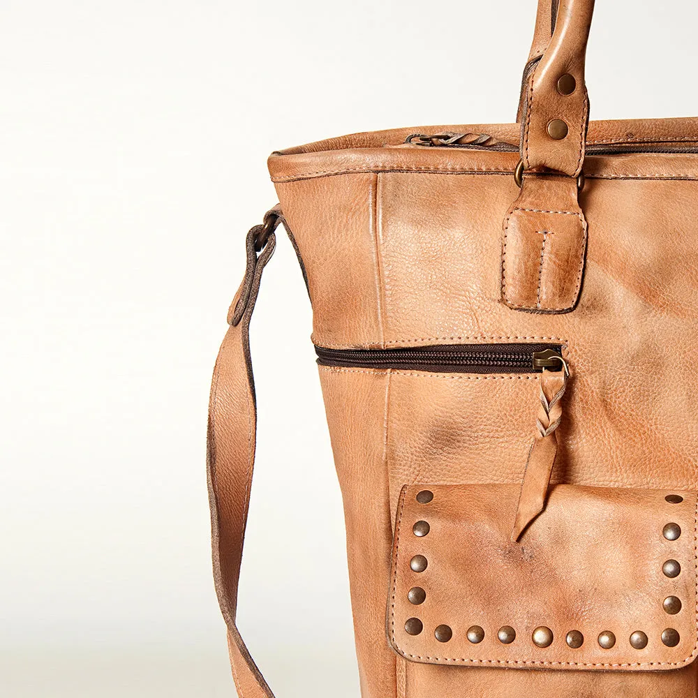 Never Mind Nmbg116C Tote Vintage Handmade Genuine Cowhide Leather Women Bag Western Handbag Purse