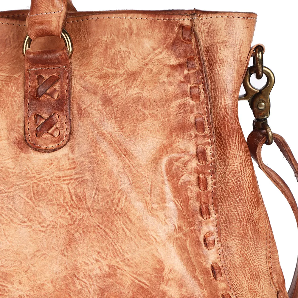 Never Mind Nmbgm125A Tote Vintage Handmade Genuine Cowhide Leather Women Bag Western Handbag Purse
