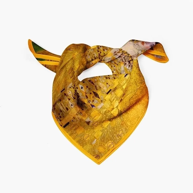 New Oil Painting Female Twill Decoration Small Square Neck Scarf Wholesale53cm*53cm