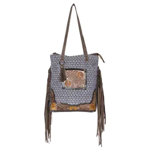 Ohlay Bags OHV184 Tote Hand Tooled Upcycled Canvas Genuine Leather Women Bag Western Handbag Purse