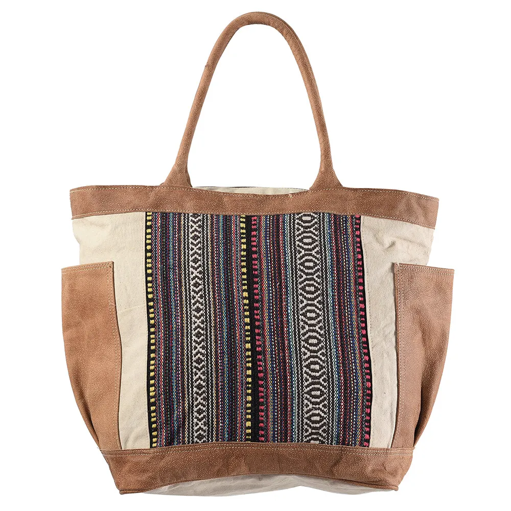OHLAY KB312 TOTE Upcycled Wool Upcycled Canvas Genuine Leather women bag western handbag purse