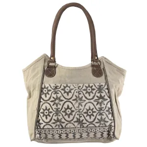 OHLAY KB330 TOTE Upcycled Wool Upcycled Canvas Genuine Leather women bag western handbag purse