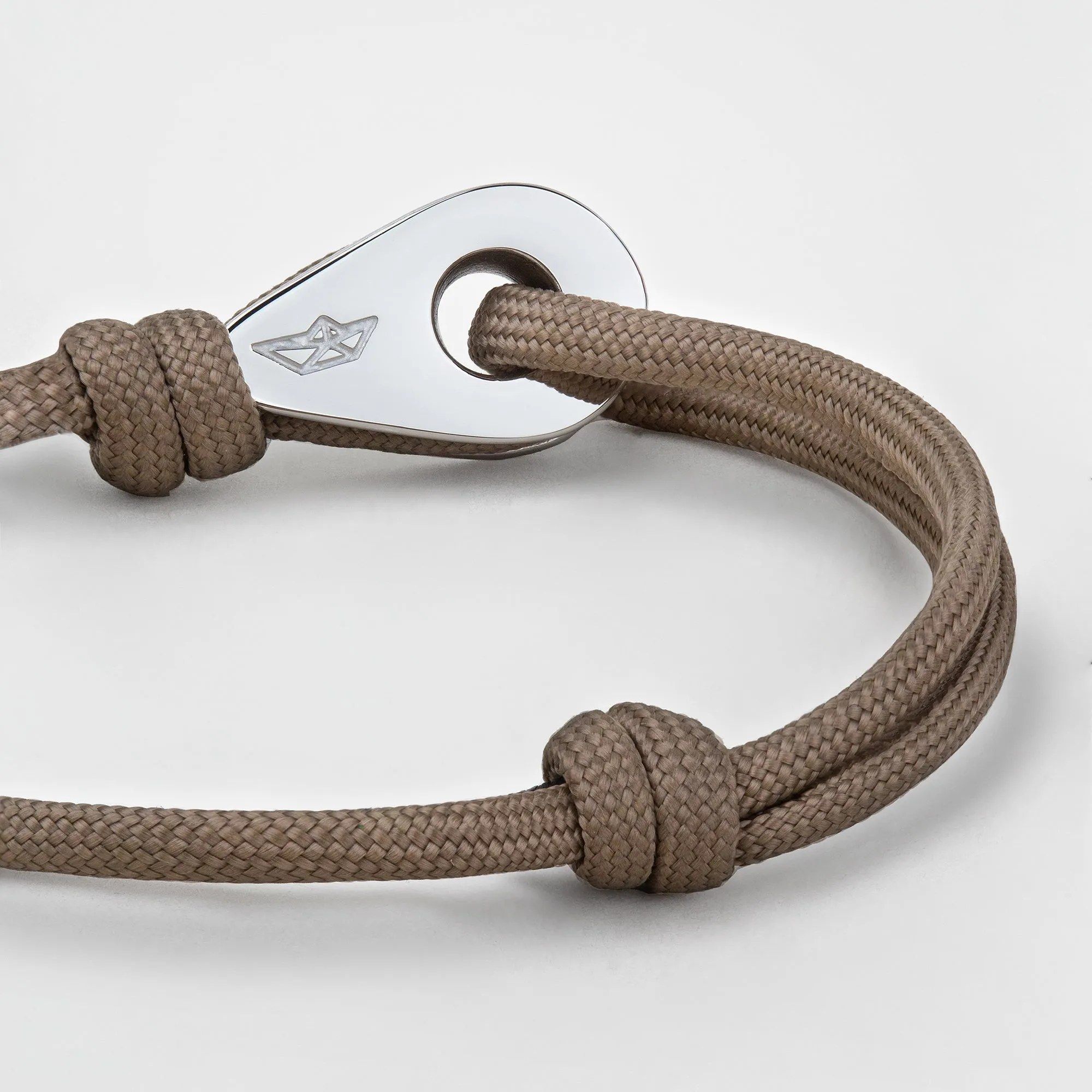 OSAKA Mens Womens Thimble Charm Bracelets Paracord Rope Wristbands Tan Silver