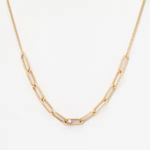 Paperclip Link Station with Diamond Necklace