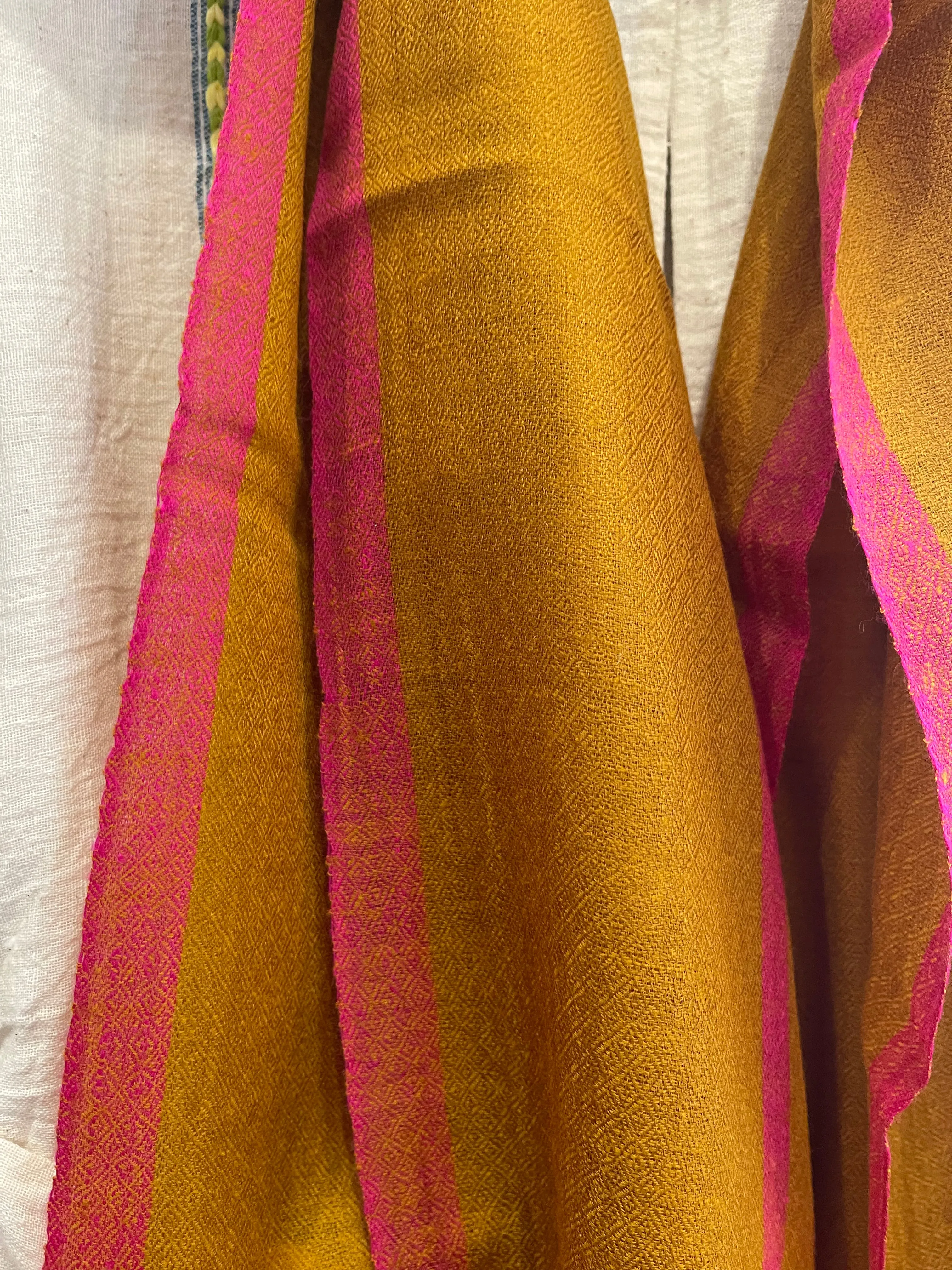Pashmina Muffler Scarf - Turmeric   Neon Pink