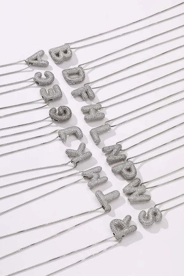 Personalized Bubble Necklace P Silver